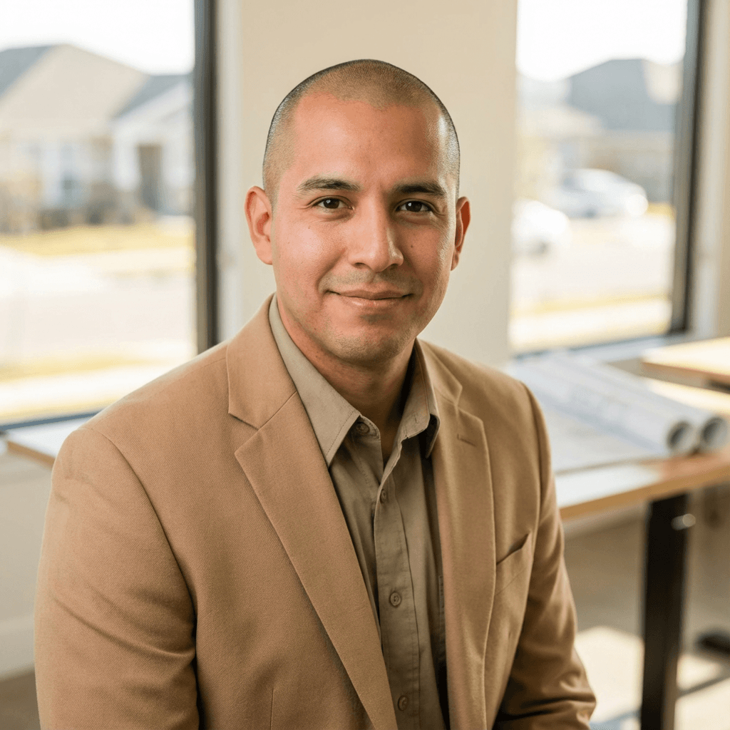 Mateo Silva in casual professional wear in modern workspace