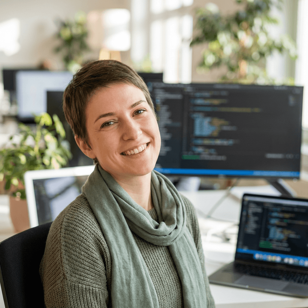 Nina Kowalski, professional woman in modern office